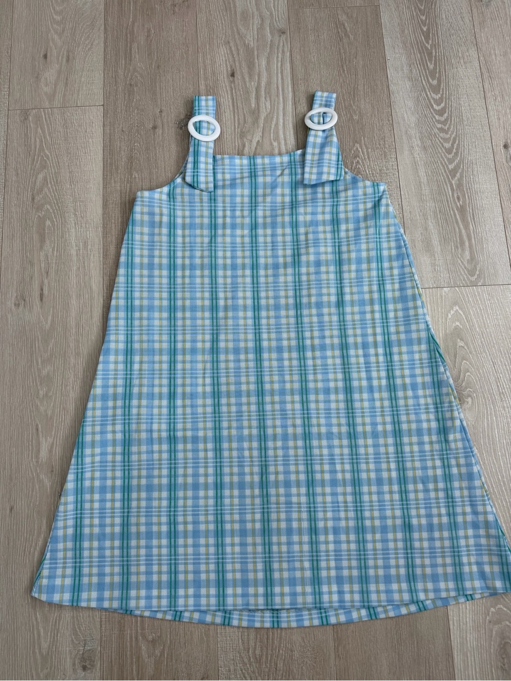 Vintage Pastel Plaid A-Line Shift Dress 60’s/70’s